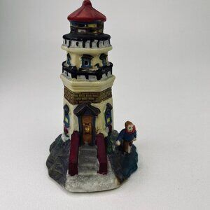 Cobblestone Corners 2004 Christmas Village Windham Heights Lighthouse Ceramic 5"